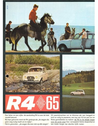 1965 RENAULT 4 BROCHURE NEDERLANDS