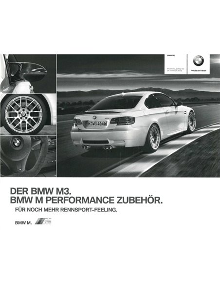 2011 BMW M3 COUPE M PERFORMANCE ACCESSORIES BROCHURE GERMAN