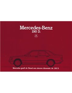 1983 MERCEDES BENZ 190D PROSPEKT NIEDERLÄNDISCH