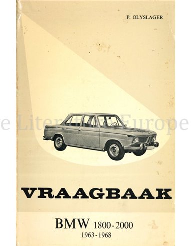 1963 - 1968 BMW 1800 - 2000 REPARATURANLEITUNG NIEDERLÄNDISCH