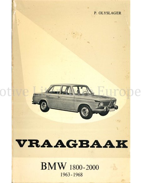 1963 - 1968 BMW 1800 - 2000 REPARATURANLEITUNG NIEDERLÄNDISCH