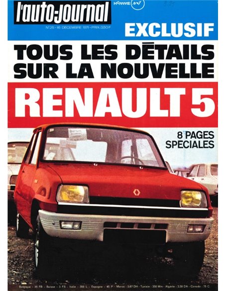 1971 L'AUTO-JOURNAL MAGAZINE 25 FRENCH