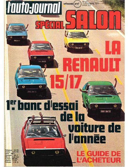 1971 L'AUTO-JOURNAL MAGAZINE 20 FRENCH