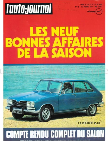 1973 L'AUTO-JOURNAL MAGAZIN 18 FRANZÖSISCH