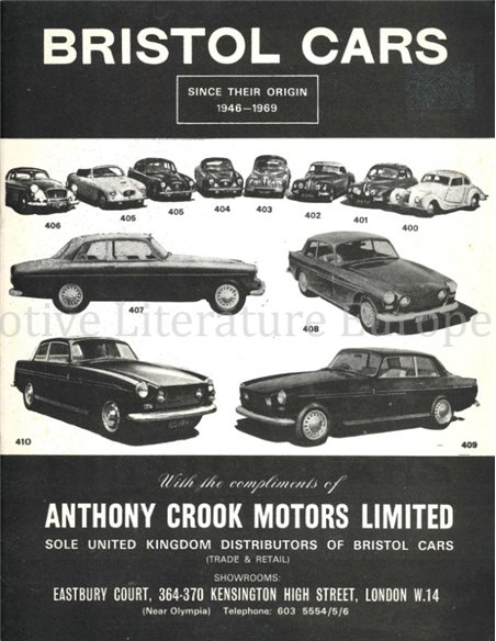 BRISTOL CARS, SINCE THEIR ORIGIN 1946-1969