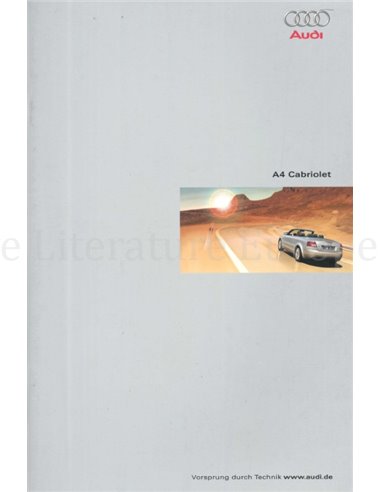 2001 AUDI A4 CONVERTIBLE BROCHURE GERMAN