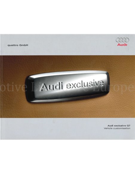2008 AUDI EXCLUSIVE Q7 BROCHURE ENGELS