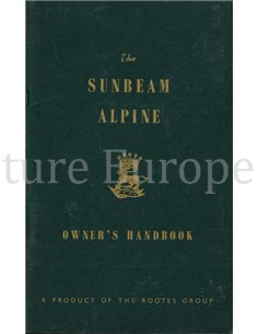 1959 SUNBEAM ALPINE SERIE I INSTRUCTIEBOEKJE ENGELS