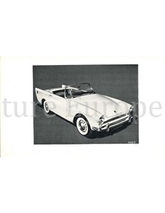 1960 SUNBEAM ALPINE SERIE I BETRIEBSANLEITUNG ENGLISCH 2