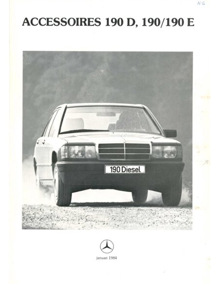 1984 MERCEDES BENZ 190D, 190/190E ZUBEHÖR PROSPEKT NIEDERLÄNDISCH