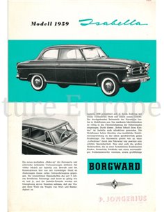 1959 BORGWARD ISABELLA BROCHURE GERMAN