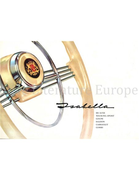 1959 BORGWARD ISABELLA DE LUXE, TOURING-SPORT, COUPE, SALOON, CABRIOLET & COMBI BROCHURE ENGLISH