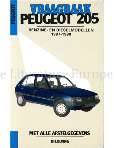1987 - 1990 PEUGEOT 205 BENZINE DIESEL VRAAGBAAK NEDERLANDS