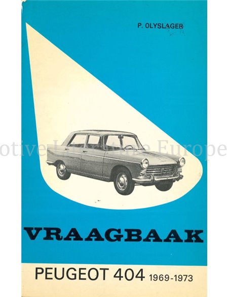 1969 - 1973 PEUGEOT 404 PETROL HANDBOOK DUTCH
