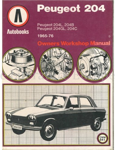 1965 - 1976 PEUGEOT 204 OWNERS MANUAL ENGLISH