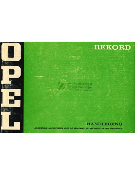 1974 OPEL REKORD OWNERS MANUAL DUTCH