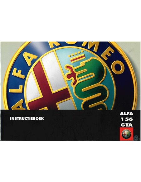 2002 ALFA ROMEO 156 GTA INSTRUCTIEBOEKJE NEDERLANDS