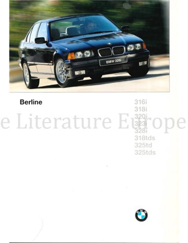 1996 BMW 3 SERIE SEDAN BROCHURE NEDERLANDS (BELGIË)