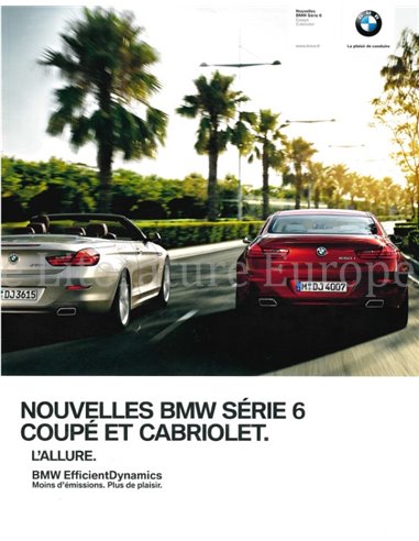 2011 BMW 6 SERIES BROCHURE FRENCH