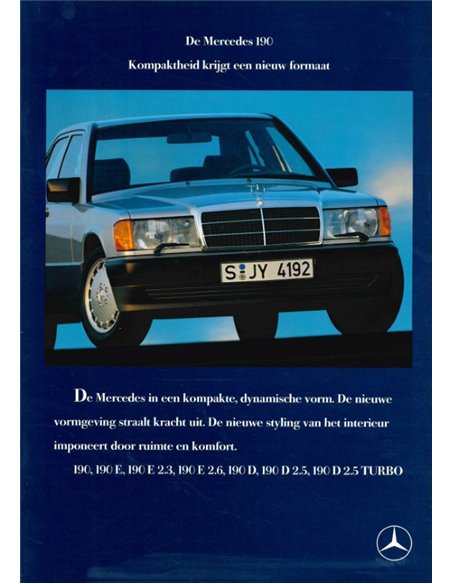 1988 MERCEDES BENZ 190 BROCHURE DUTCH