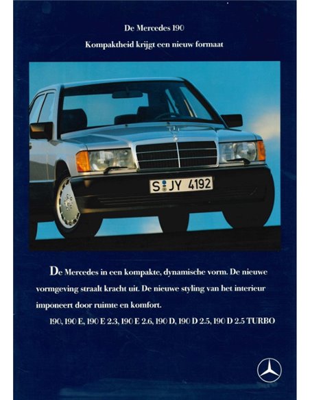 1989 MERCEDES BENZ 190 PROSPEKT NIEDERLANDISCH