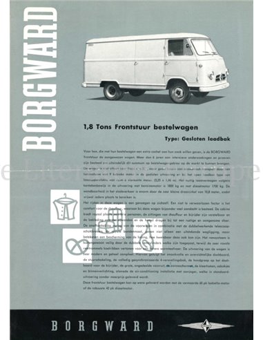 1957 BORGWARD BESTELWAGEN PROSPEKT NIEDERLÄNDISCH