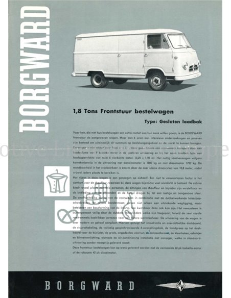 1957 BORGWARD BESTELWAGEN BROCHURE NEDERLANDS