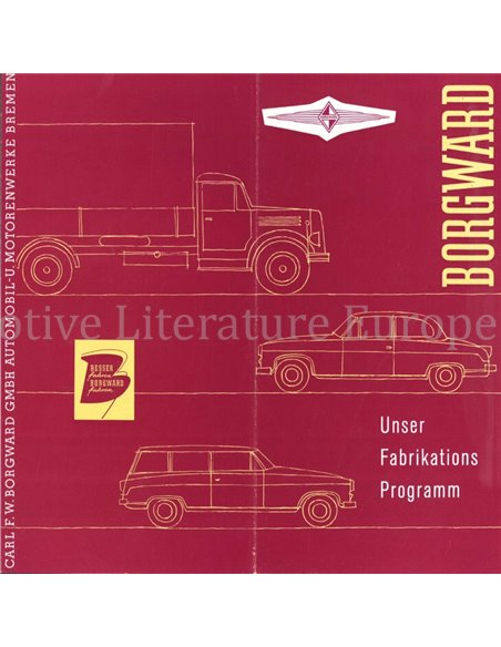 1954 BORGWARD RANGE BROCHURE DUITS