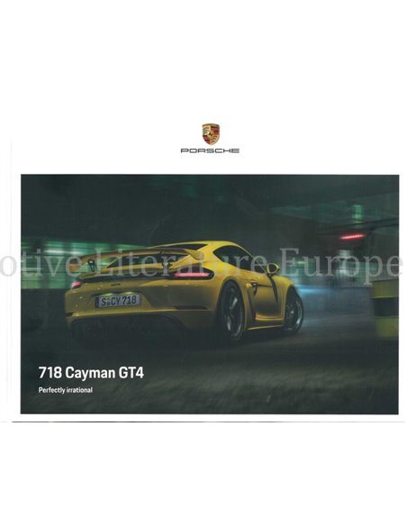 2020 PORSCHE 718 CAYMAN GT4 HARDBACK BROCHURE ENGLISH