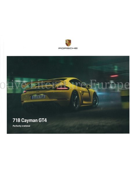 2020 PORSCHE 718 CAYMAN GT4 HARDCOVER BROCHURE ENGELS