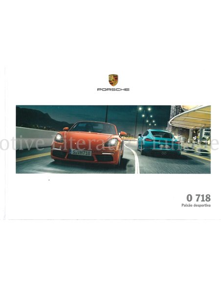 2018 PORSCHE 718 BOXSTER | 718 CAYMAN HARDCOVER BROCHURE PORTUGEES