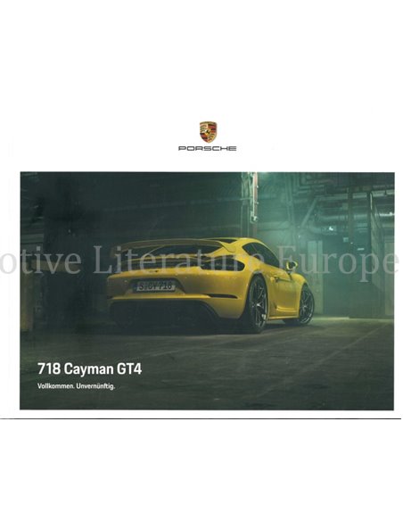 2021 PORSCHE 718 CAYMAN GT4 HARDBACK BROCHURE GERMAN