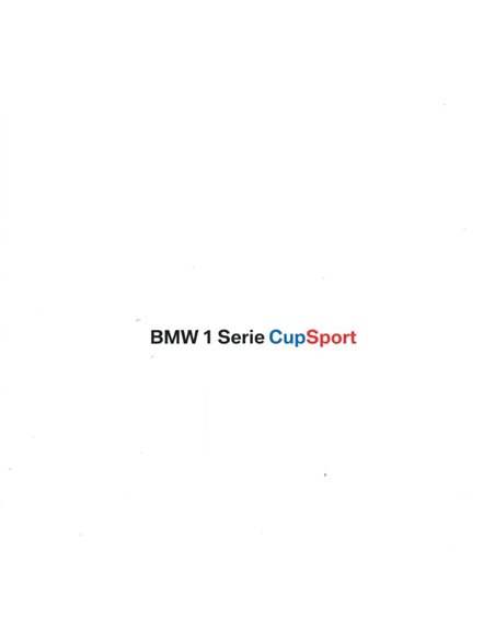 2006 BMW 1 SERIE CUPSPORT BROCHURE NEDERLANDS