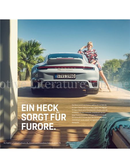 2022 PORSCHE 911 SPORT CLASSIC HARDBACK BROCHURE GERMAN