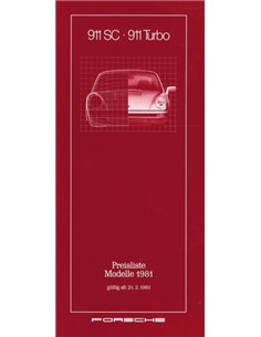 1980 PORSCHE 911 SC | TURBO PRIJSLIJST DUITS
