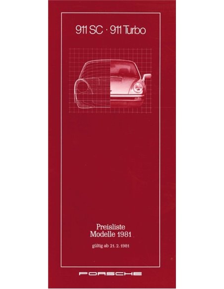 1980 PORSCHE 911 SC | TURBO PRICE LIST GERMAN