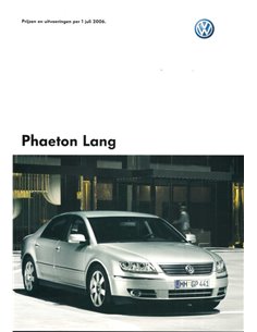 2006 VOLKSWAGEN PHAETON PROSPEKT NIEDERLANDISCH