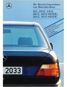 1988 MERCEDES BENZ E CLASS BROCHURE GERMAN