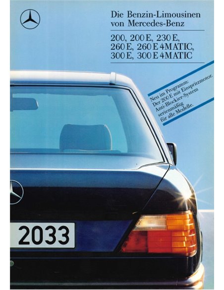 1988 MERCEDES BENZ E KLASSE PROSPEKT DEUTSCH