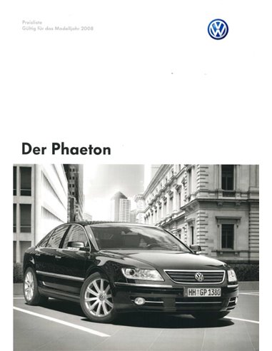 2008 VOLKSWAGEN PHAETON BROCHURE DUITS