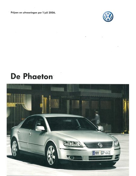2005 VOLKSWAGEN PHAETON BROCHURE NEDERLANDS
