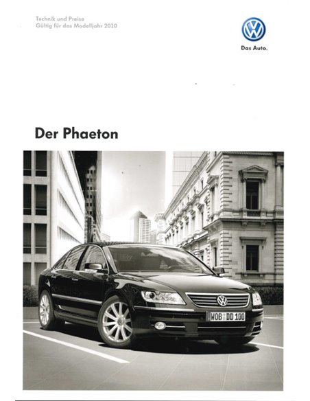 2010 VOLKSWAGEN PHAETON PROSPEKT DEUTSCH