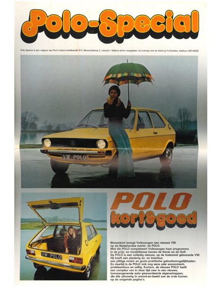 1976 VOLKSWAGEN POLO PROSPEKT NIEDERLÄNDISCH