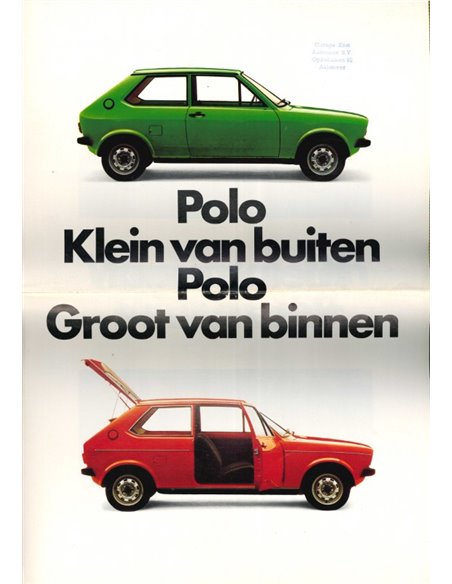 1976 VOLKSWAGEN POLO BROCHURE NEDERLANDS