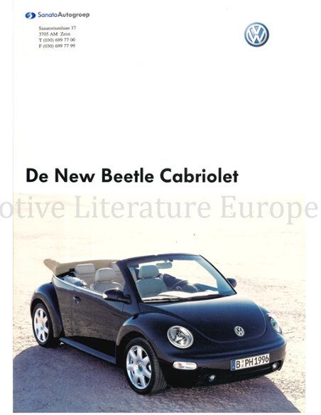 2004 VOLKSWAGEN NEW BEETLE CABRIOLET BROCHURE DUTCH
