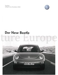 2003 VOLKSWAGEN NEW BEETLE BROCHURE DUITS 2