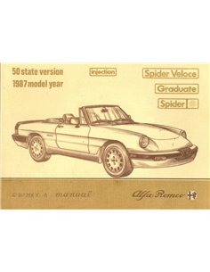 1987 ALFA ROMEO SPIDER BETRIEBSANLEITUNG ENGLISCH (USA)