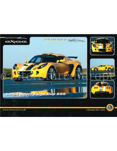 2006 LOTUS EXIGE CUP 255 LEAFLET ENGELS
