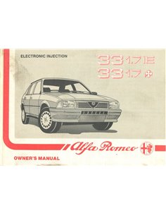 1988 ALFA ROMEO 33 1.7 OWNERS MANUAL ENGLISH