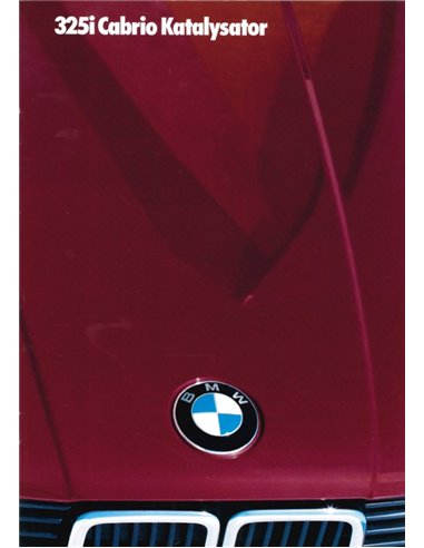 1986 BMW 3 SERIES CABRIOLET KATALYSATOR BROCHURE DUITS
